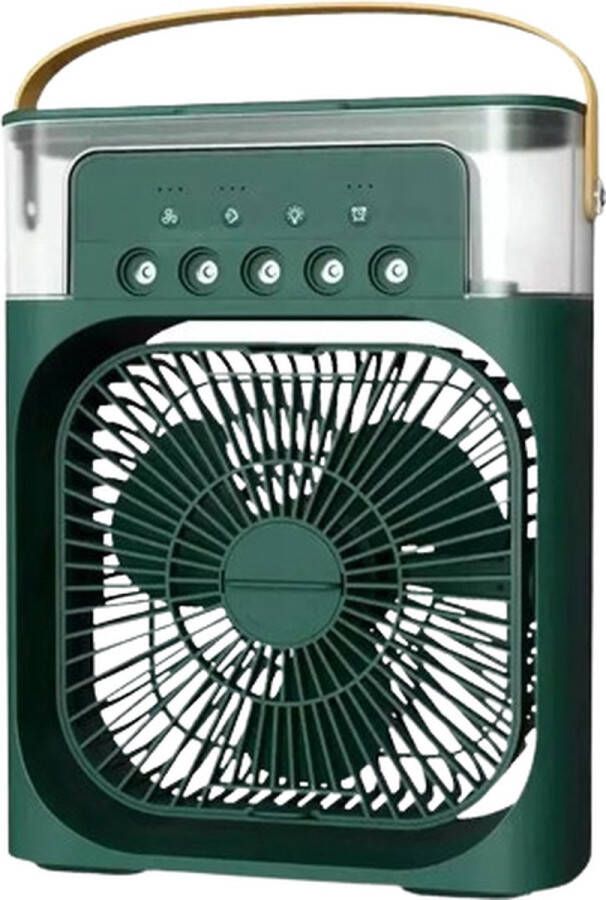 Jojo's Store Ventilator Luchtbevochtiger Ventilatoren Aircooler Tafelventilator 3 in 1 Luchtkoeler Nachtverlichting Groen
