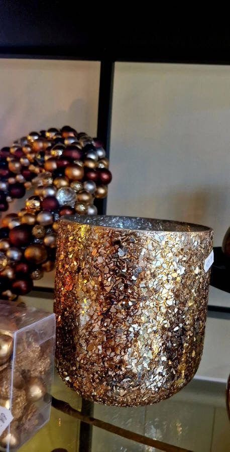 Jolipa Alinterieur Kerst Geurkaars Cooky crunch Lia brons Sparkle 40H
