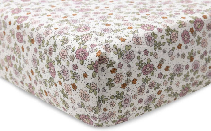 Jollein katoenen jersey ledikant hoeslaken 60x120cm Retro Flowers