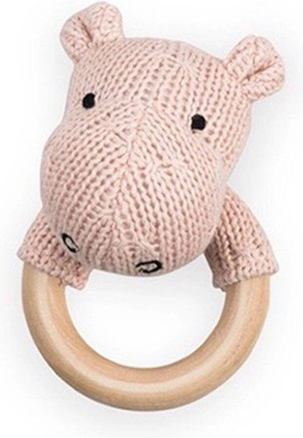 Jollein Bijtring met rammelaar Hippo Creamy Peach