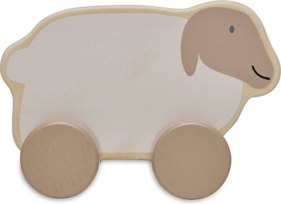 Jollein Houten speelgoedauto 11x9x6 cm Farm Lamb