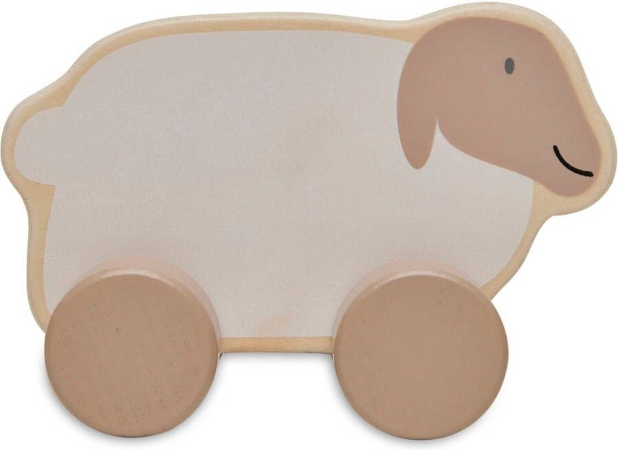 Jollein Houten speelgoedauto 11x9x6 cm Farm Lamb