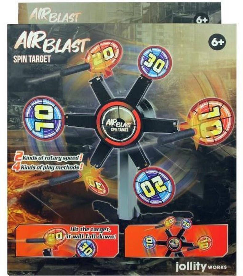 Jollity Works Airblast Spin Target Schietspeelgoed Ronddraaiend Target Schietschijf 11 delig
