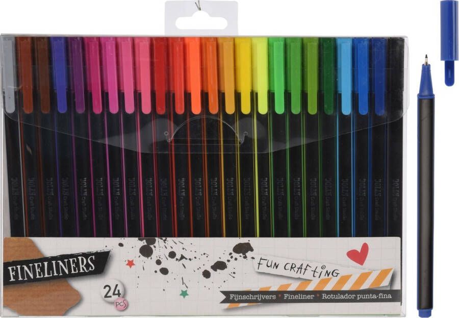 JOLLY Craft Studio Fineliners Kleur Fineliners Zwart Fijnschrijvers 24 kleuren Fineliners set