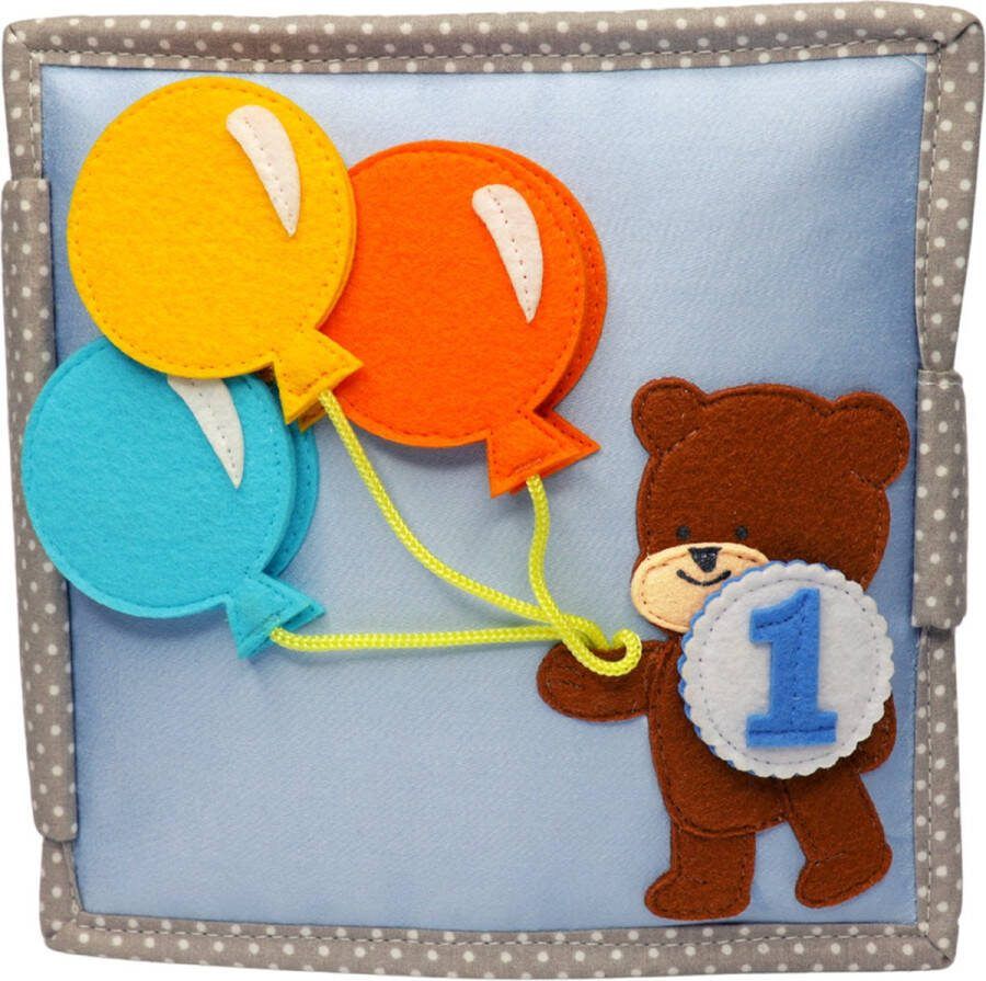 Jolly Designs Happy Bearsday Mini Stil Boek 12+ Maanden Stil Boek voor Peuters Educatief Speelgoed Montessori Speelgoed Babycadeau