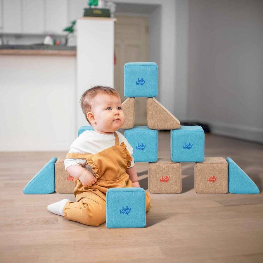 Jolly Heap Pixi set magnetische blokken 12 stuks groen roze