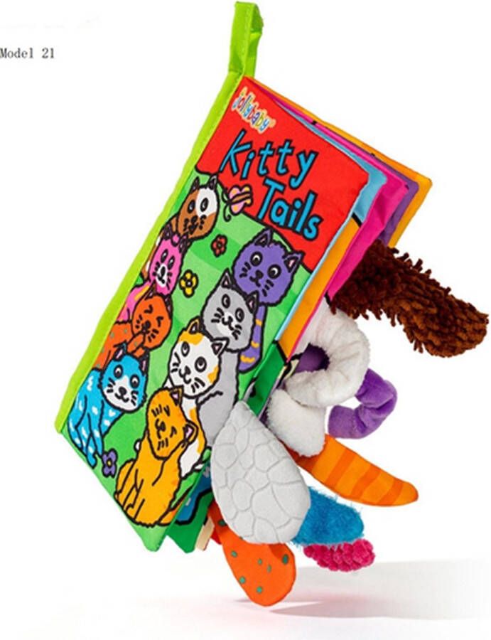 Jollybaby Baby speelgoed knisperboekje baby born boek voor kinderen Educatief Baby Speelgoed Zacht Baby boek Zacht Speelgoed Speelgoed voor baby Speelgoed Voor Kinderen Kitty tails thema