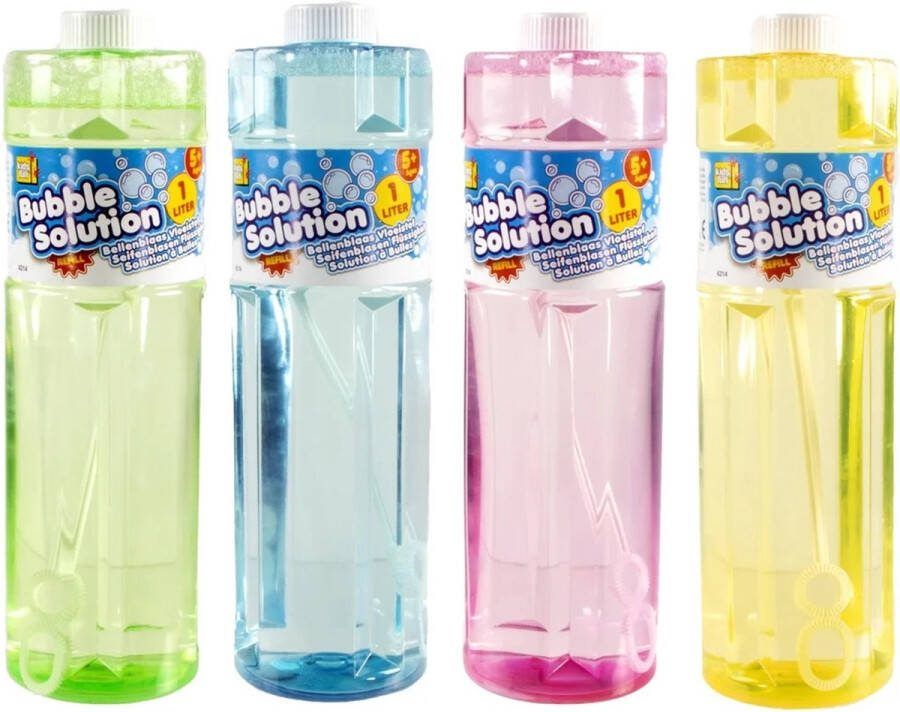 Jono toys Bellenblaas Navulling Refil 4 Stuks 1 Liter
