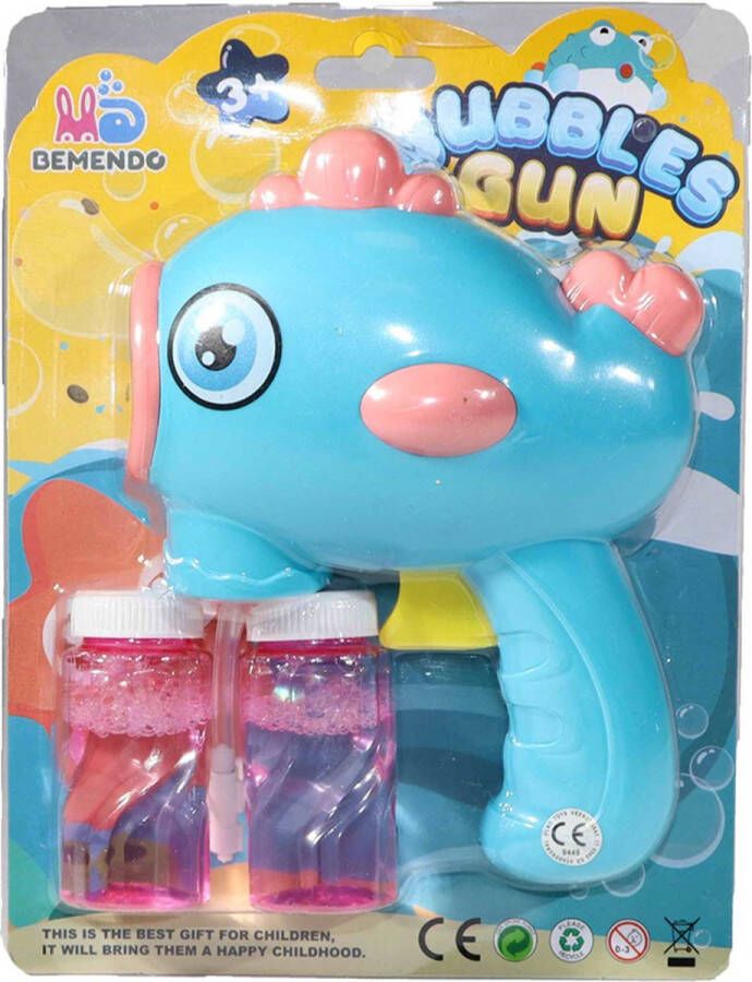 Jonotoys Bellenblaas pistool Bellenblazer Bellenblaasmachine Navulling Vis blauw roze
