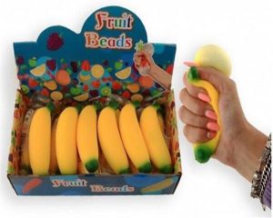 Jonotoys Knijpbaar Banaan Squeezy banana Speelgoed Anti Stress Squish Fidget Fun Fidget Toys