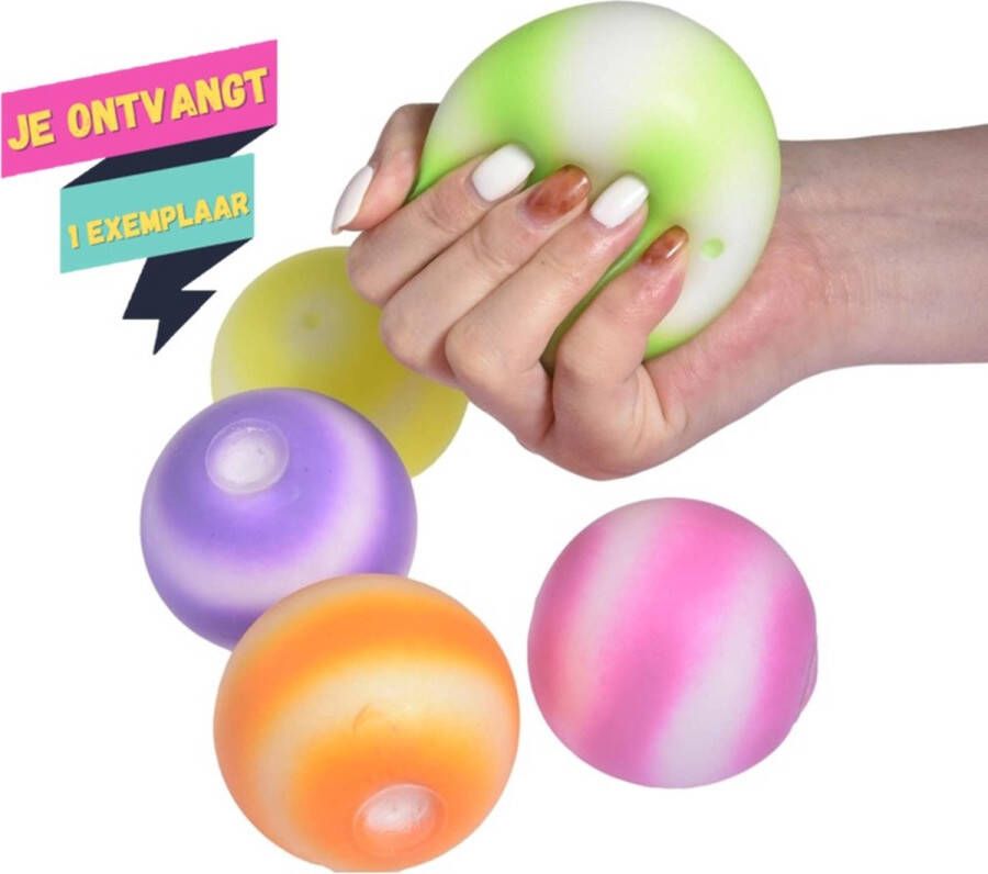 Jonotoys Neon stressbal 7 cm 1 exemplaar Fidget Toys Stressbal volwassenen Kinderen Voor de Hand