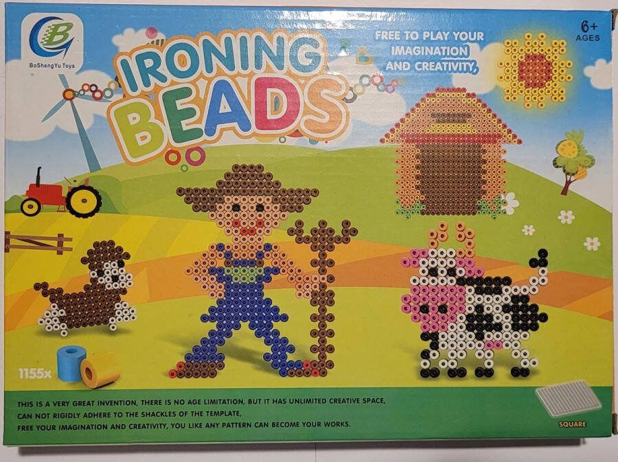 Jonotoys Strijkkralenset roze voor meisjes 826 strijkkralen