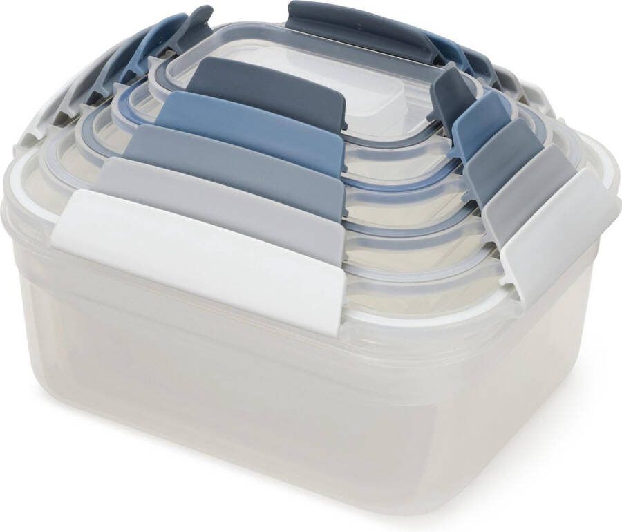 Joseph Nest Lock 5 Stuck Kunststoff Kuche Lebensmittel Lagerung aufbewahrungsbox mit Deckel auslaufsicher luftdicht platzsparend BPA frei- Blau