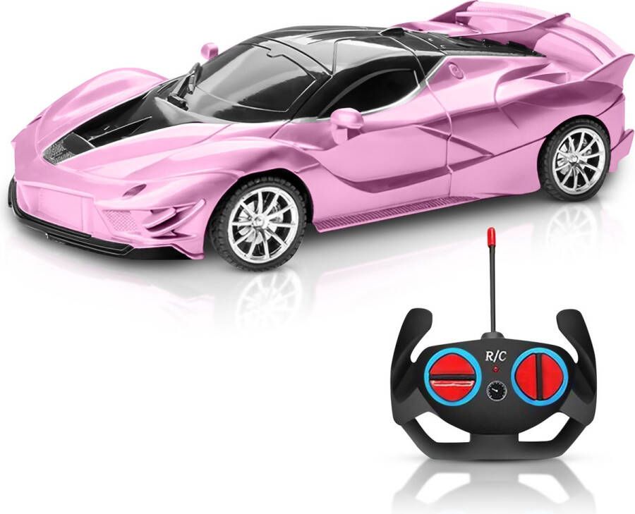 Jotechs RC Auto Race Speelgoedauto Roze RC Auto Geschikt Voor Kinderen Vanaf 3 Jaar Nieuw Model 2023