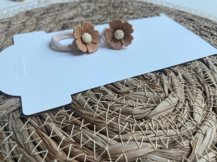 Jouwknipjes haarelastiek bloem bruin kinderelastiekjes kinder haaraccessoires Haarelastiekjes