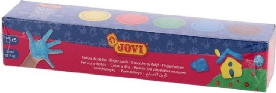 Jovi Vingerverf 35 Ml 5 Kleuren- Hobbyverf- Knutselen voor kinderen- Home