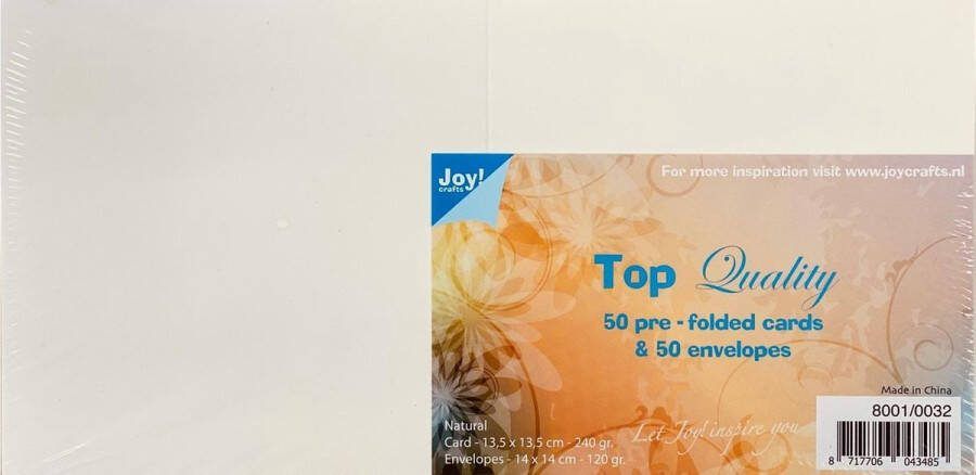 Joy ! Crafts TOP Quality Kaarten 135X135 mm Enveloppen Ivoor 8001 0032 50 st 240 gr 120 gr