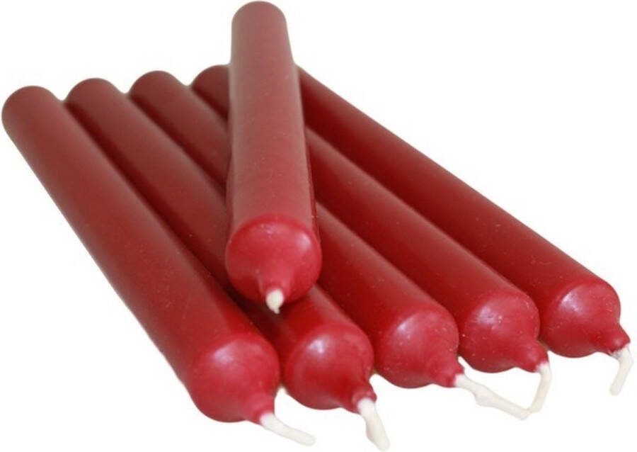 Joy of Balance 6x Bordeaux Rode Tafelkaarsen 21cm Dinerkaarsen 8 Branduren Kandelaarkaarsen