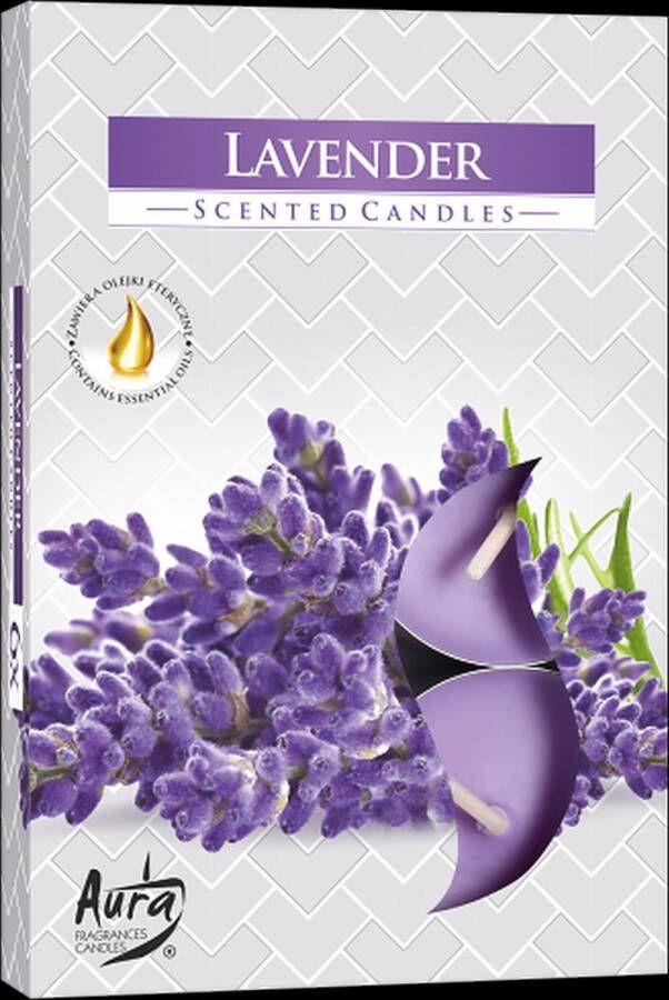 Joy of Balance Geparfumeerde Waxinelichtjes Lavendel 6 stuks 4 Branduren Theelichtjes