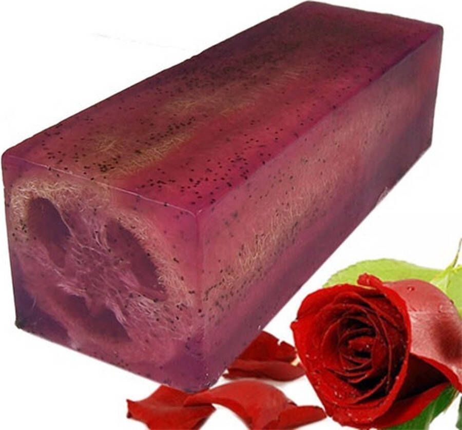 Joy of Balance Loofah Zeep bar Rozen Bodyscrub 1.5KG Etherische olie 24x8x7cm