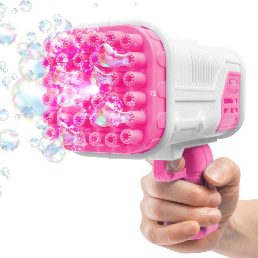 JOYA CREATIVE Bellenblaas Pistool met LED Lichteffecten Buitenspeelgoed voor Tuin en Bruiloft Inclusief 1x50ml Bellenblaas navulling