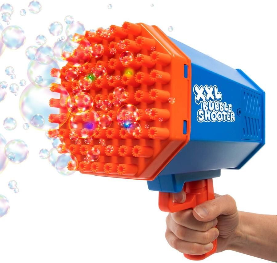 JOYA CREATIVE XXL Bellenblaas Pistool met LED Lichteffecten Buitenspeelgoed voor Tuin en Bruiloft Inclusief 2x56ml Bellenblaas navulling