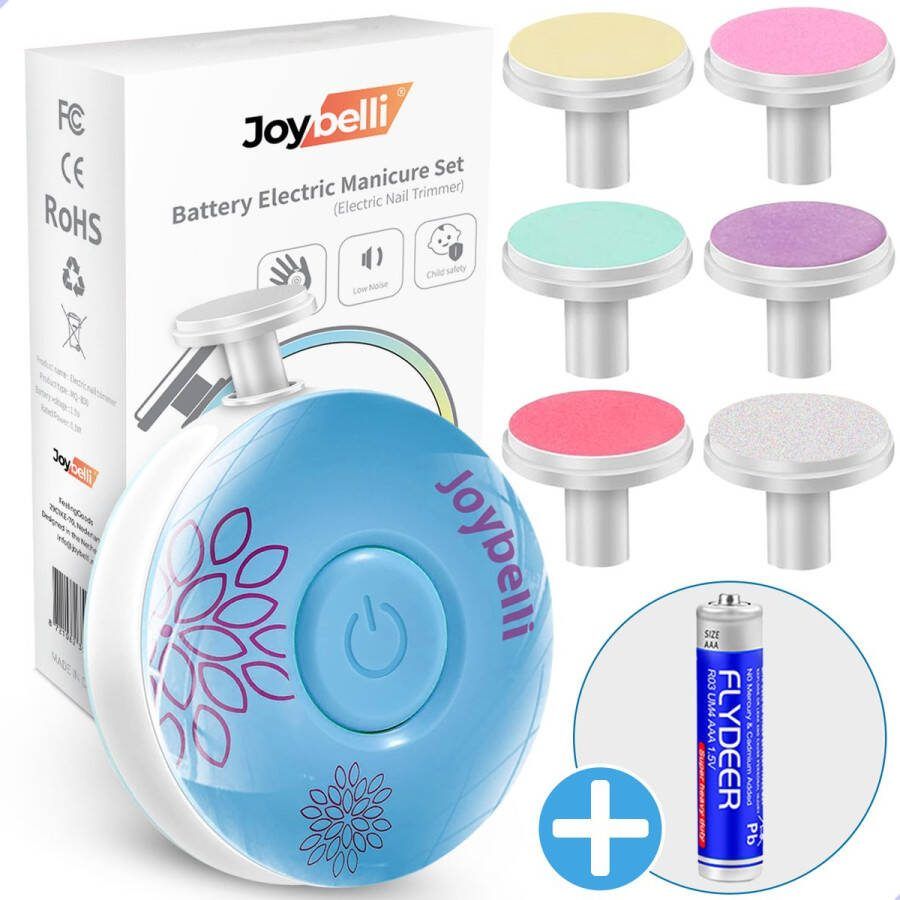 Joybelli Elektrische Nagelvijl baby Elektrische Nagelvijl Baby Nagelvijl Nagelvijlen Baby Nagelverzorging Manicureset baby Blauw kraamcadeau