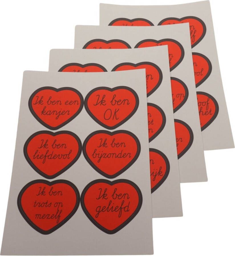 Joyinmyheart Joy in my Heart Textielsticker Set met 24 verschillende affirmatie stickers 60 mm