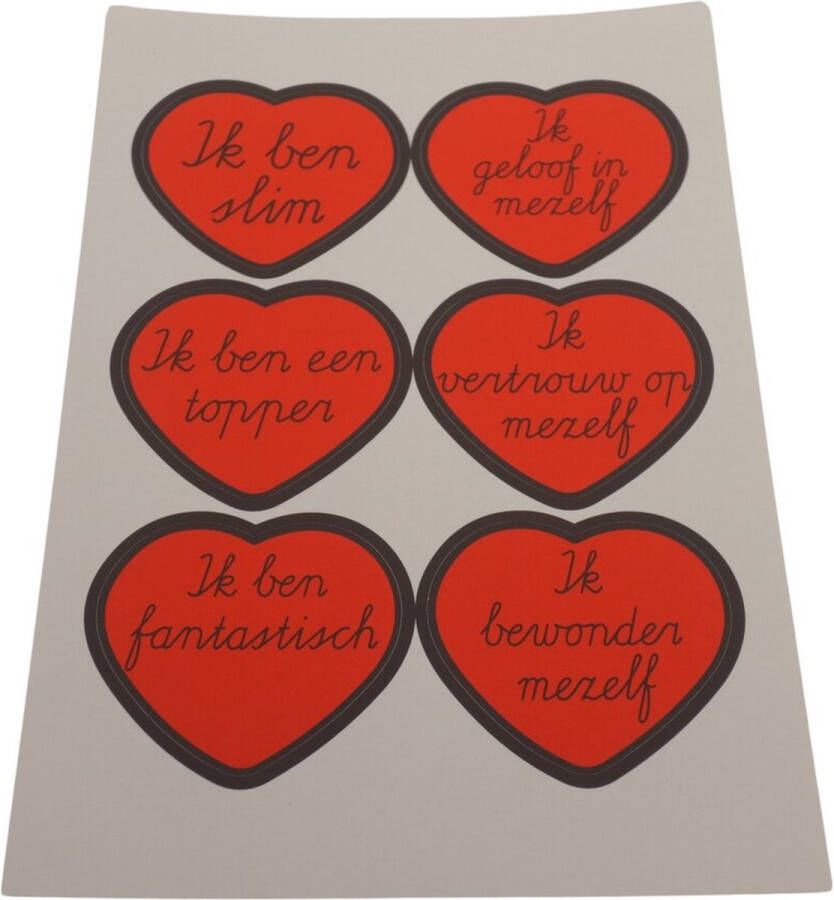 Joyinmyheart Joy in my Heart Textielsticker vel met 6 verschillende affirmatie stickers Type 2 60 mm