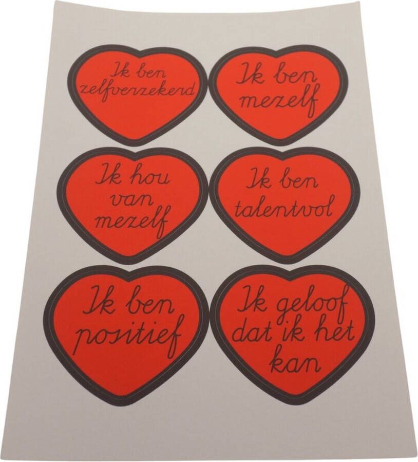 Joyinmyheart Joy in my Heart Textielsticker vel met 6 verschillende affirmatie stickers Type 3 60 mm