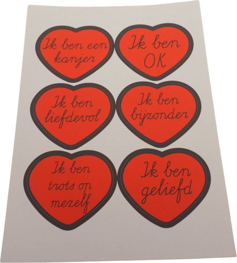 Joyinmyheart Joy in my Heart Textielsticker vel met 6 verschillende affirmatie stickers Type 4 60 mm