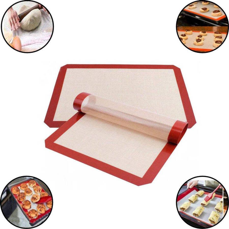 JPR Siliconen Bakmat Anti-kleef Milieuvriendelijk 42x30cm Vaatwasserbestendig Anti-slip Beige & Bruin