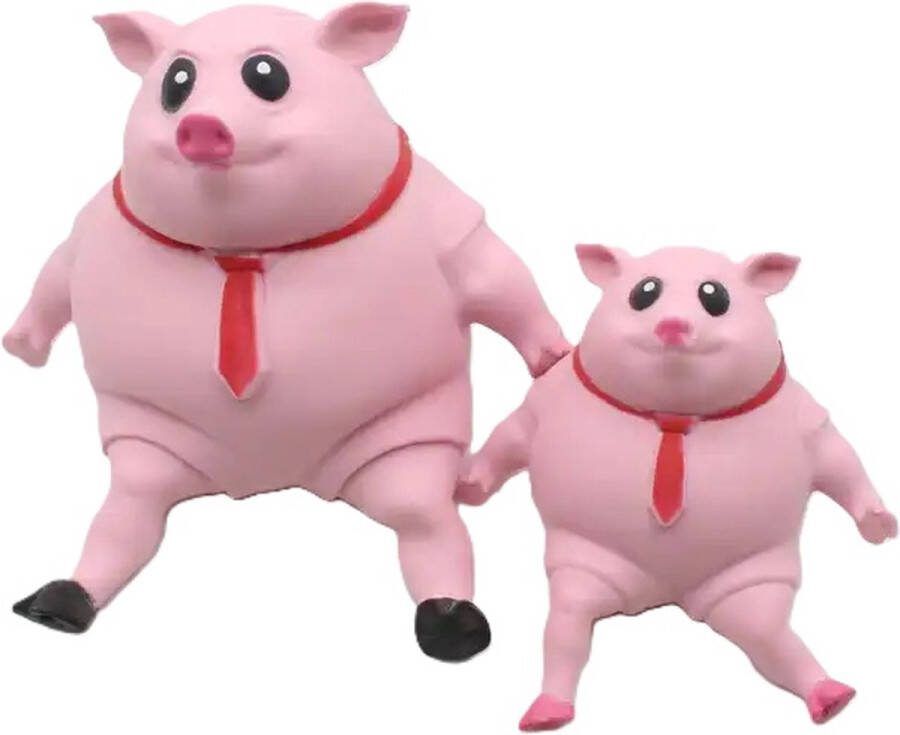 JRpassion Stress Varken 2 stuks Toy Fidget Knijp Stressbal Speelgoed Antistress Kneed Pig Gooien Slaan Grappig Roze 3+ Squishy Squeeze Kantoor Uitrekken Decoratie