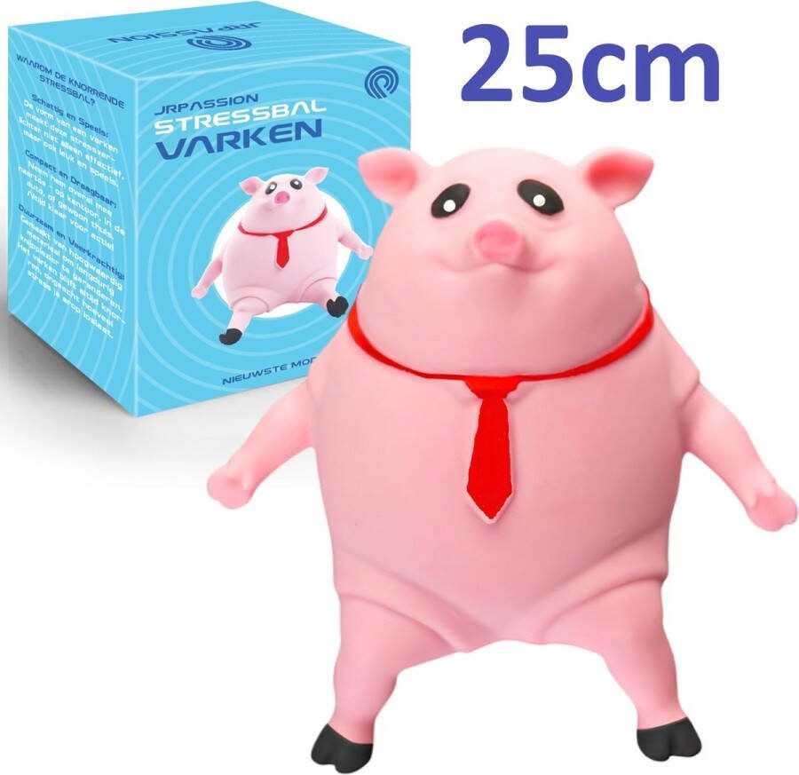 JRpassion Stress Varken 25cm Toy Fidget Knijp Stressbal Speelgoed Antistress Kneed Pig Gooien Slaan Grappig Roze 3+ Squishy Squeeze Kantoor Uitrekken Decoratie