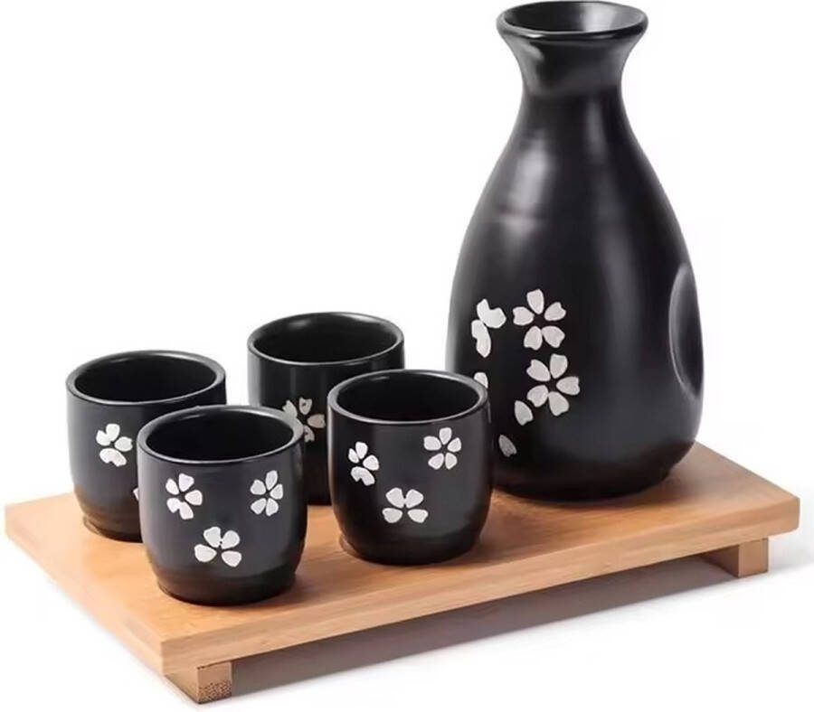 JS Goods Premium Sake set Sake Fles Japans servies Sake servies Sake kommetje Theeset Sakeset Keramiek