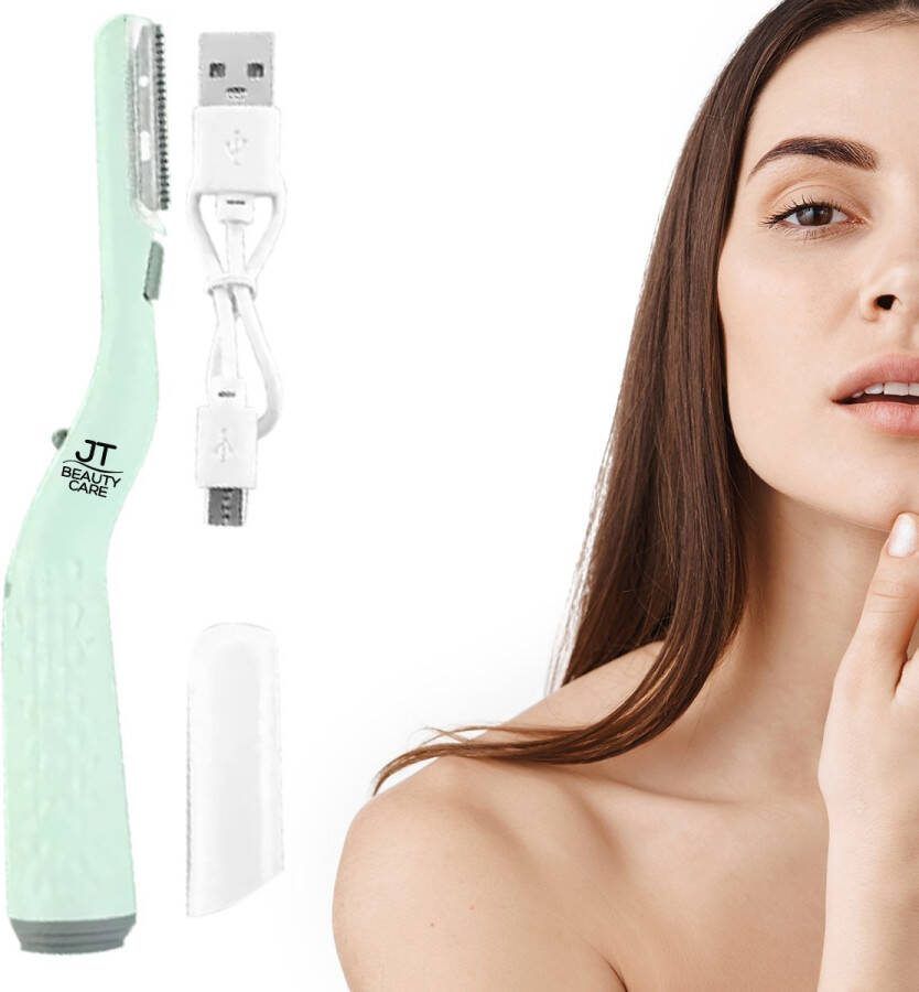 JT Beauty Care Elektrische Dermaplaning Apparaat – Oplaadbaar Wenkbrauw Scheermesje – Gezicht Scheermesjes Vrouw Eyebrow Razor Dermaplanning – Facial – Wenkbrauw Trimmer – Epileren Vrouw