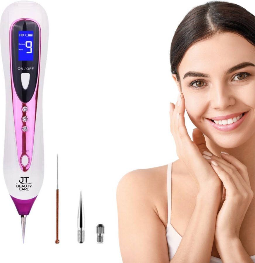 JT Beauty Care Laser Plasma Pen Paars Huidverzorging Gezicht Huid Donkere vlekken Verwijderaar Sproeten Pigmentvlekken Verwijderaar Wratten Verwijderaar Tattoo Verwijderaar Moedervlekken Verwijderaar Schoonheid Huidverjonging
