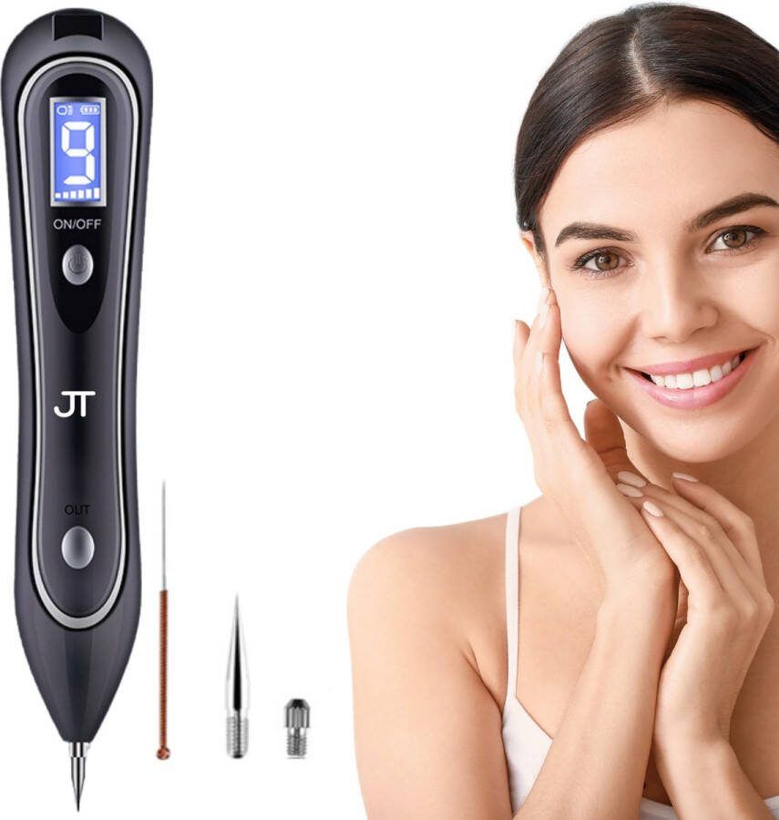 JT Beauty Care Laser Plasma Pen Zwart Huidverzorging Gezicht Huid Donkere vlekken Verwijderaar Sproeten Pigmentvlekken Verwijderaar Wratten Verwijderaar Tattoo Verwijderaar Moedervlekken Verwijderaar Schoonheid Huidverjonging
