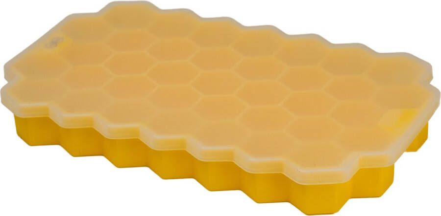 JU&MP Honeycomb IJsblokjesvorm IJsblokjes IJsblokjesvorm met Deksel Geel