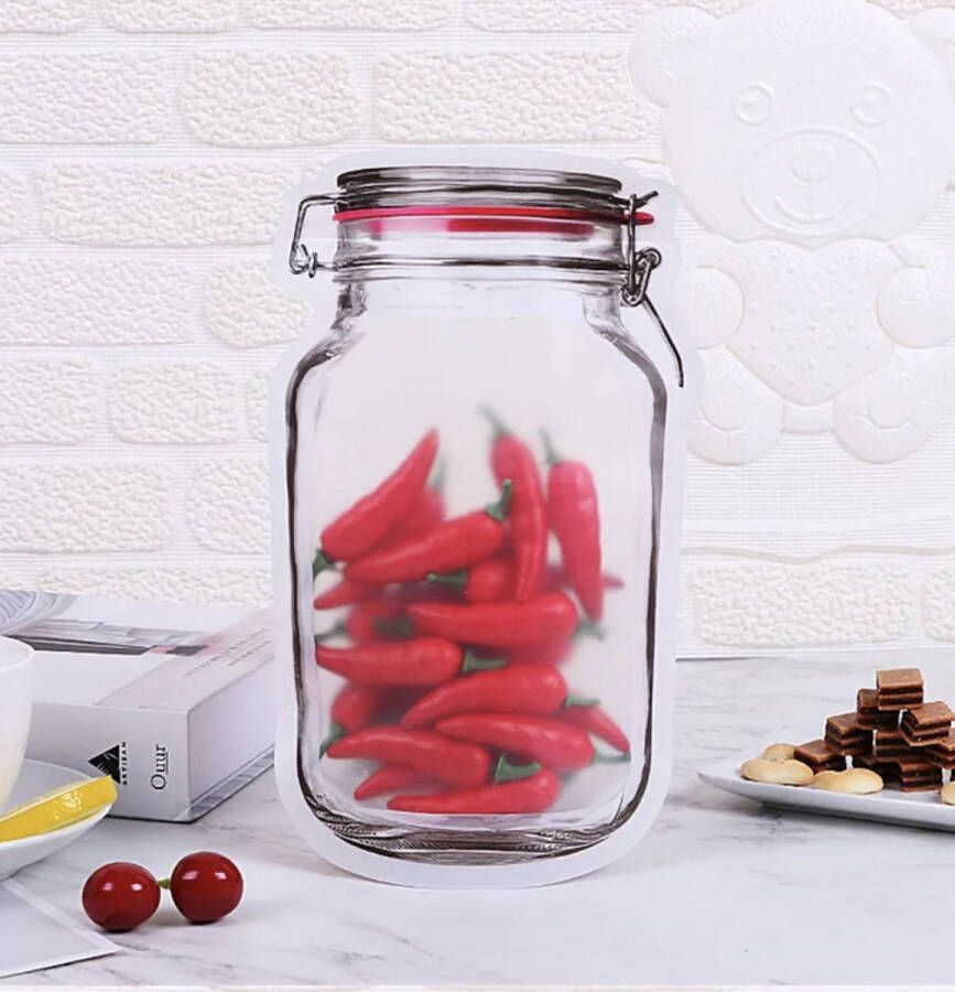 Julia Hersluitbare zakjes zipper bags hersluitbare vershoudzakjes set van 6 500ml