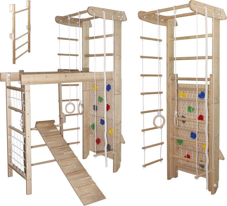 Juliard Club klimrek set van 3- klimtoestel met glijbaan-speeltoestel set van klimrek en twee Pikler's