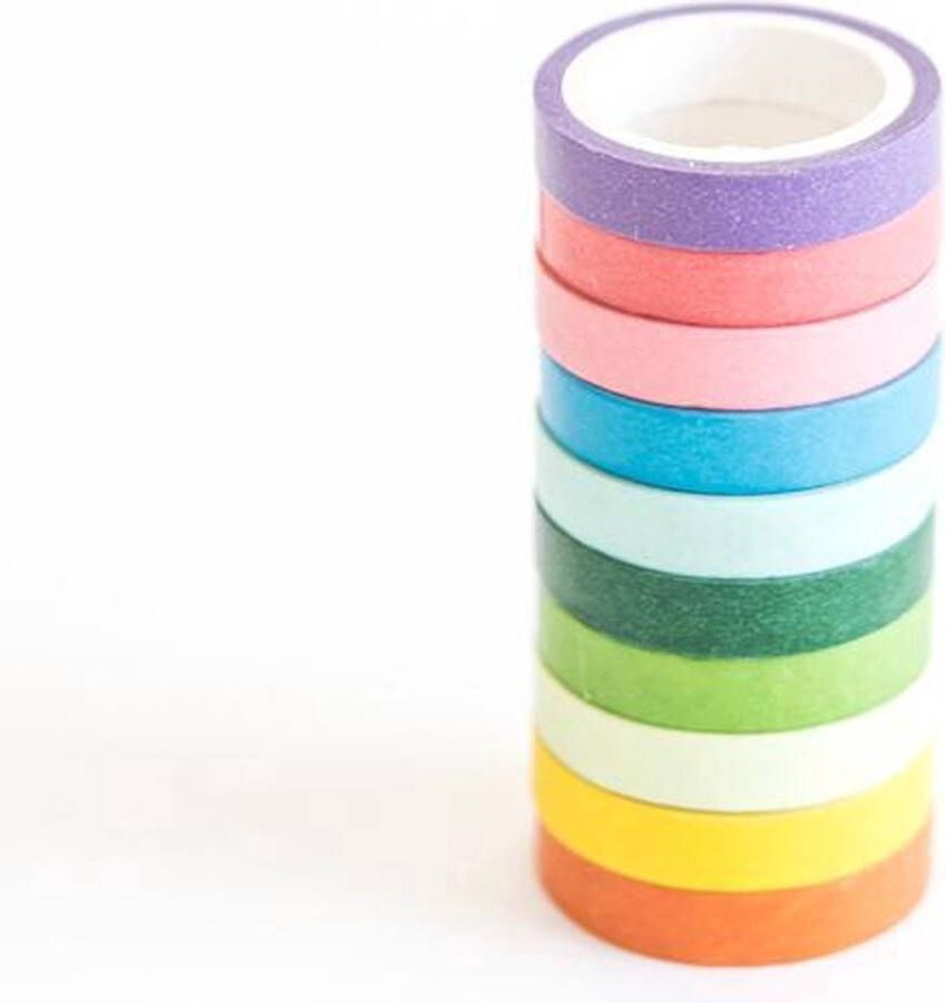 Jumada 10 Verschillende rolletjes Washi Tape Rainbow Tape Knutselen Markeren 10 stuks