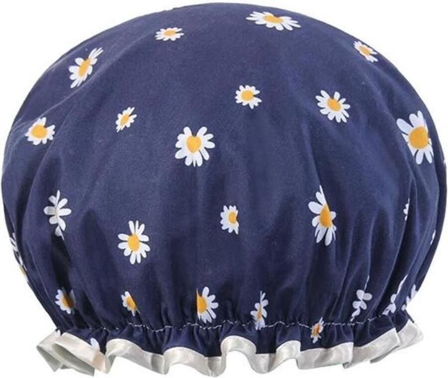 Jumada 's Dubbele Laag Dikke Douchemuts Blauwe Daisy Waterdicht Vrouwen Badkamer Accessoires Haarbedekking Dubbellaags badmuts