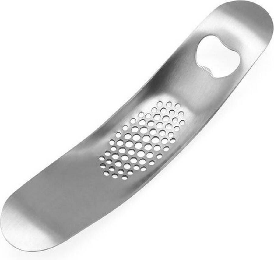 Jumada Knoflookpers Met bieropener Keuken Gereedschap RVS koken Zilver