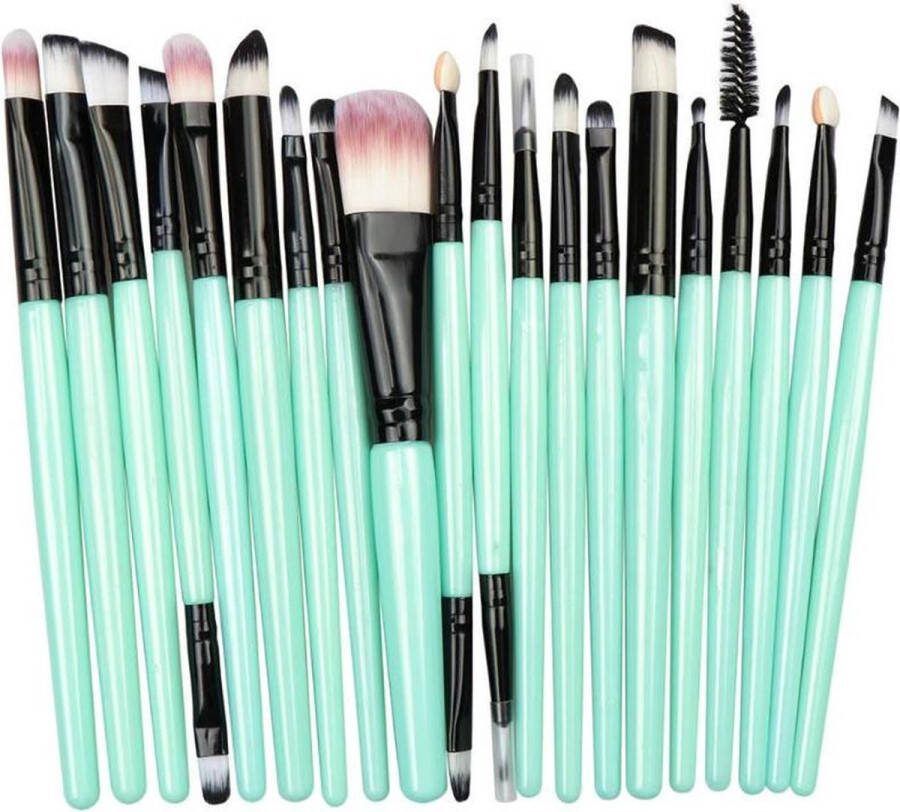 Jumada 's 20-Delige Groen-Zwarte Make-Up Kwasten Set voor Oogschaduw Foundation Poeder Eyeliner Wimper Lip en Cosmetische Beauty Tools Hot!