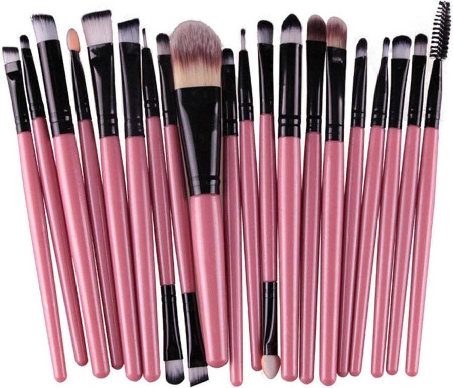 Jumada 's 20-delige Make-Up Kwasten Set Roze Zwart Oogschaduw Foundation Poeder Eyeliner Wimper Lip Cosmetische Beauty Tool Kit Hot