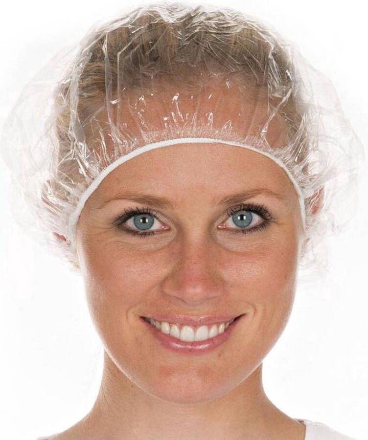 Jumada 's 20 stuks Wegwerp Douchemutsen Plastic Badmutsen met Elastische Cap