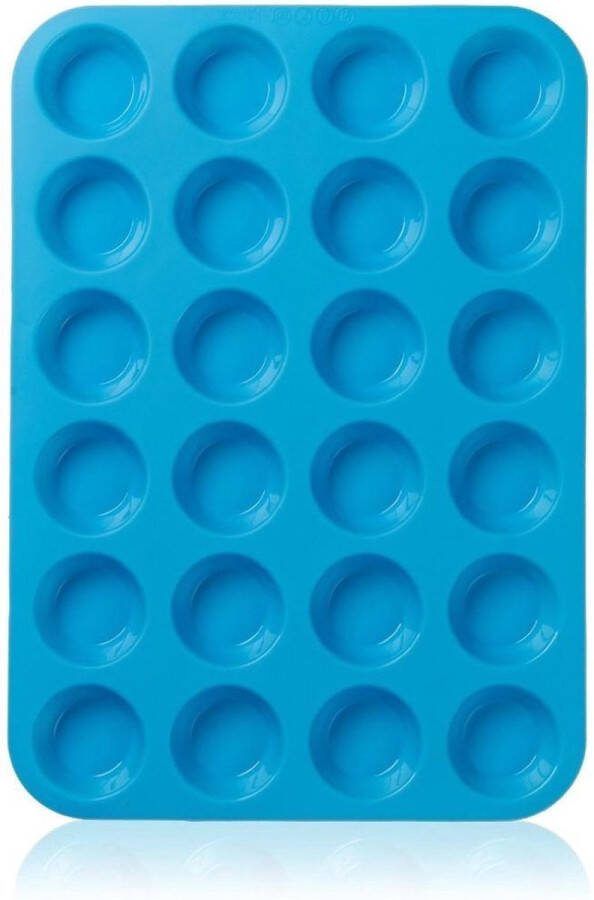 Jumada 's 24 stuks Siliconen Mini Muffin Bakvorm ⌀ 5 cm- Cupcakes 24 stuks Blauw cupcake vormpjes Muffin Bakvormen