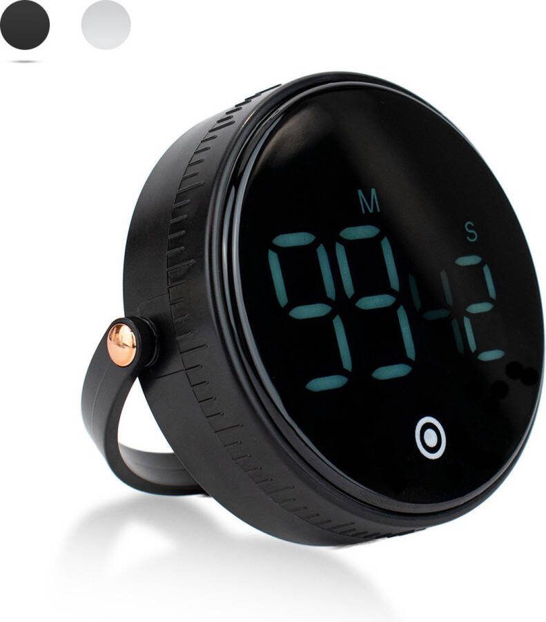 Jumada 's Kookwekker: Digitale Magnetische Timer & Stopwatch Draaiknop LED Zwart Super handige digitale kook wekker met handig handvat