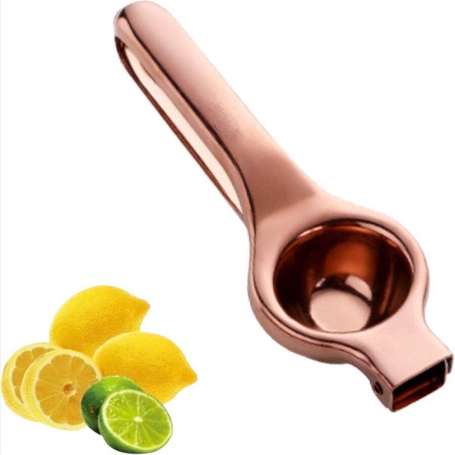Jumada 's Rosegouden Citroenpers Citruspers Limoenpers Handmatig Citroenknijper Citrusknijper Sinaasappelpers Fruitpers RVS Rosegoud